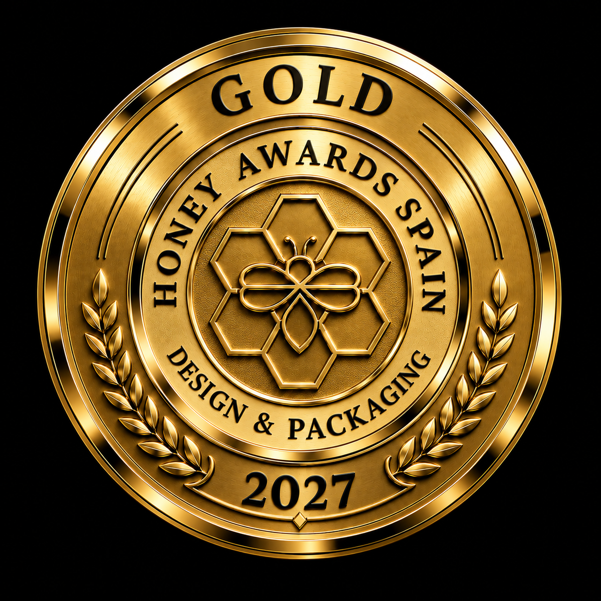 Badge Gold 2027 · Diseño & Packaging