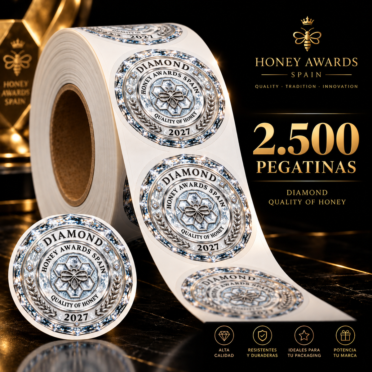 Badge Diamond 2027 · Calidad de la Miel