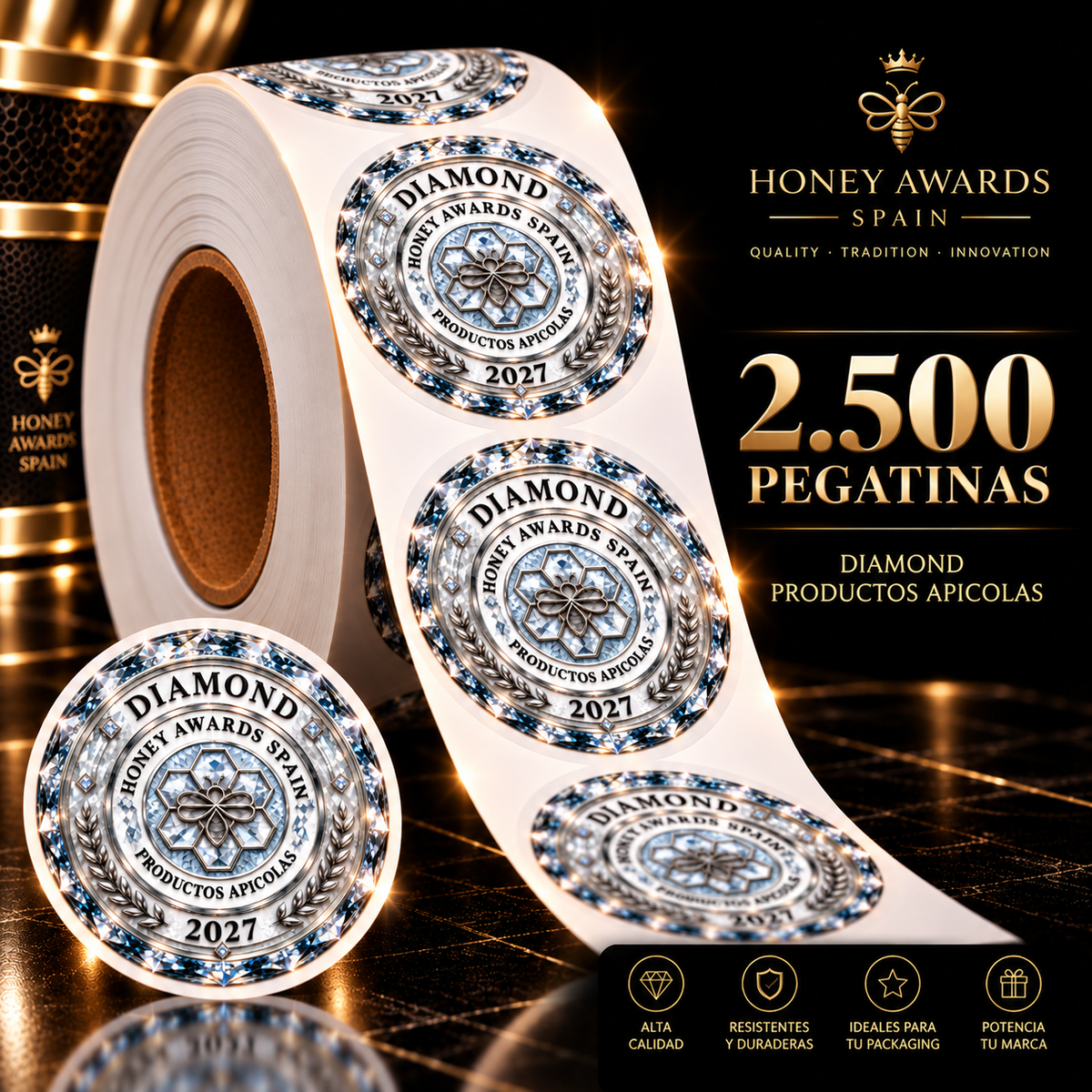 Badge Diamond 2027 · Productos Apícolas