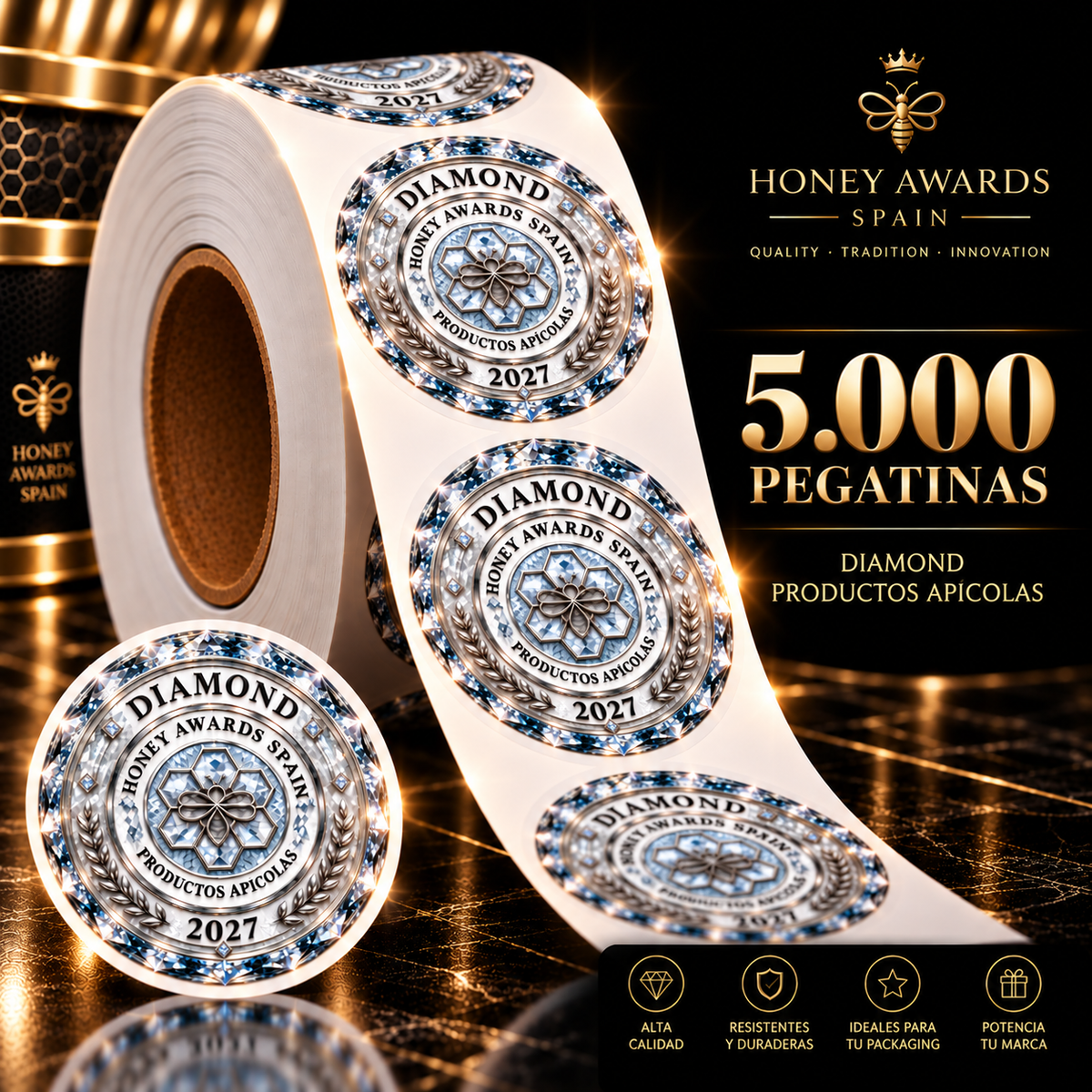 Badge Diamond 2027 · Productos Apícolas