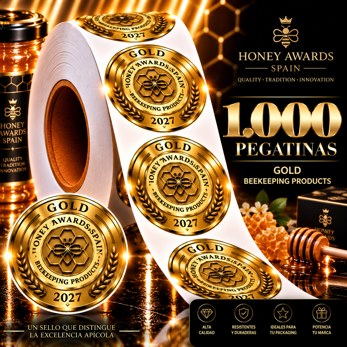 Badge Gold 2027 · Productos Apícolas