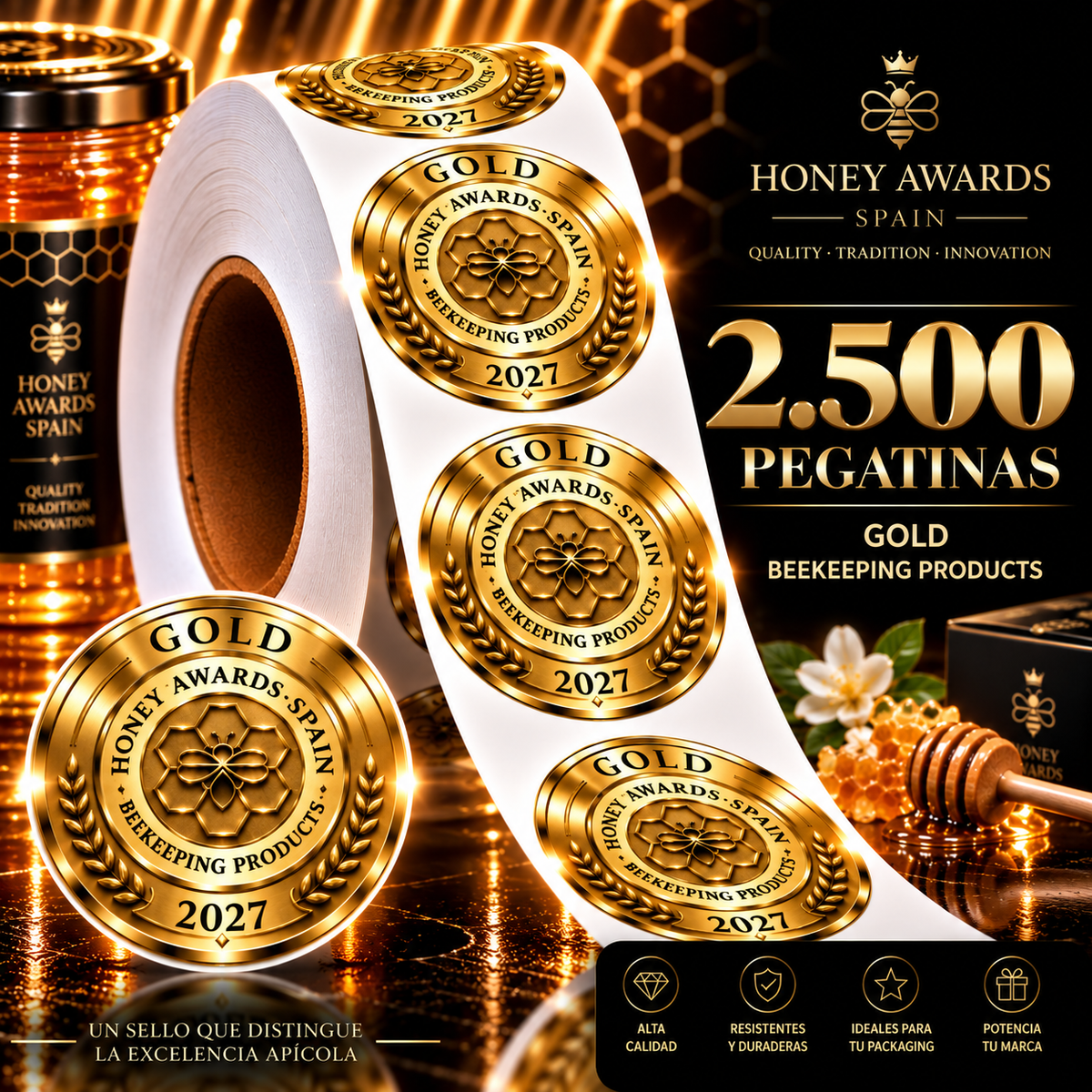 Badge Gold 2027 · Productos Apícolas