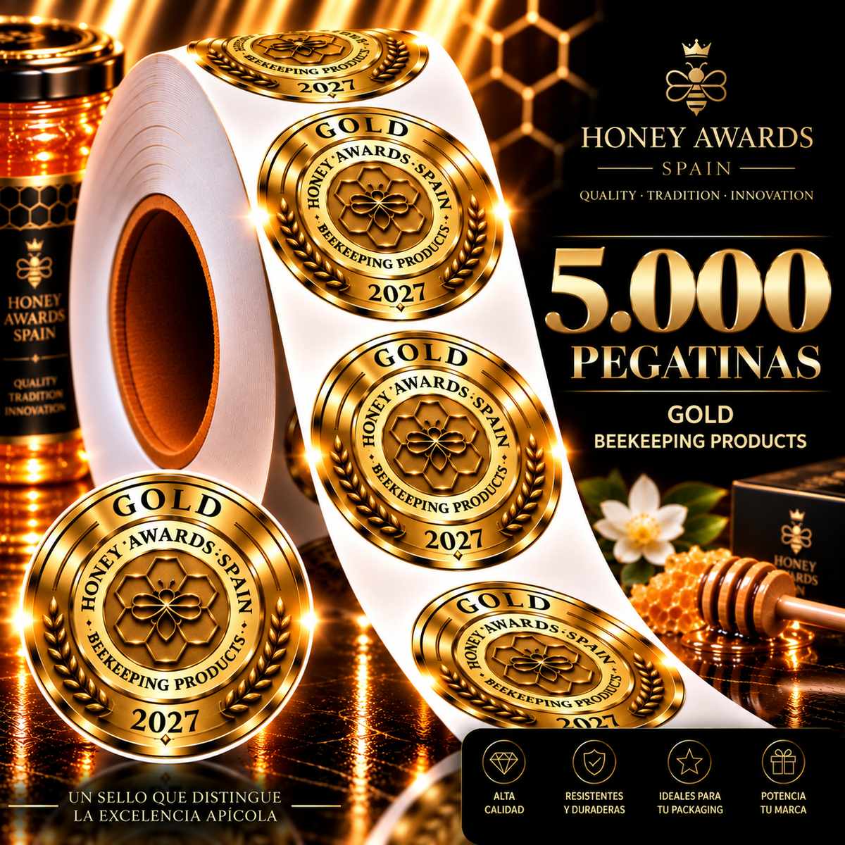 Badge Gold 2027 · Productos Apícolas