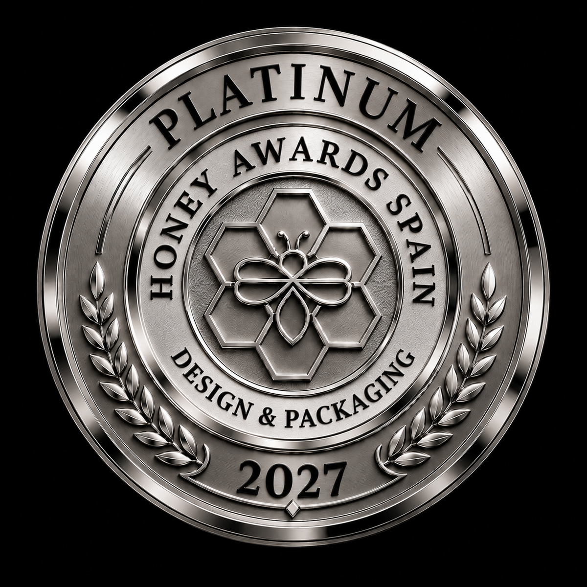 Badge Platinum 2027 · Diseño & Packaging