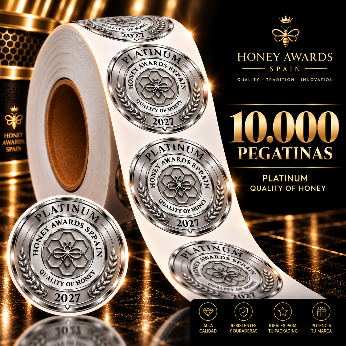 Badge Platinum 2027 · Calidad de la Miel