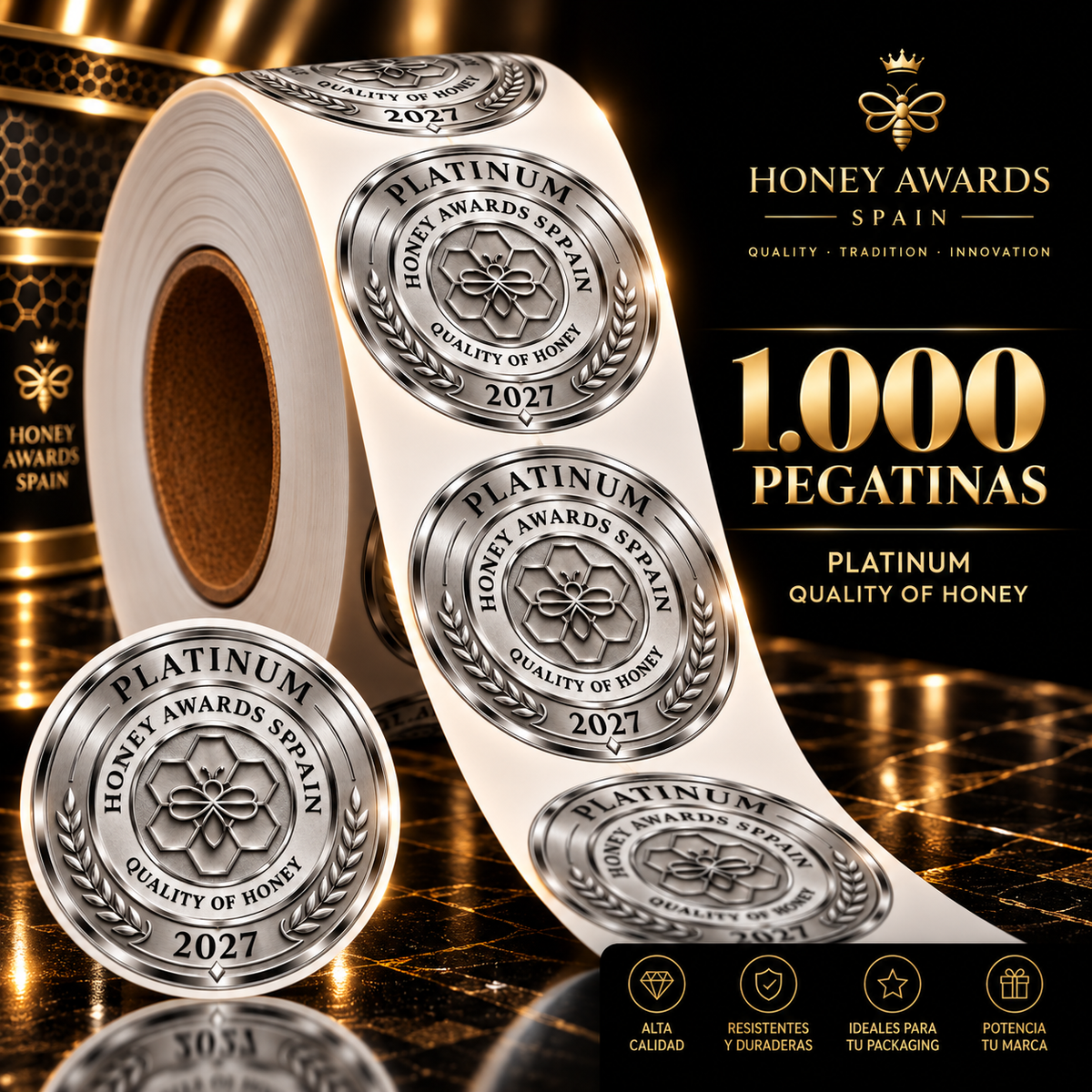 Badge Platinum 2027 · Calidad de la Miel