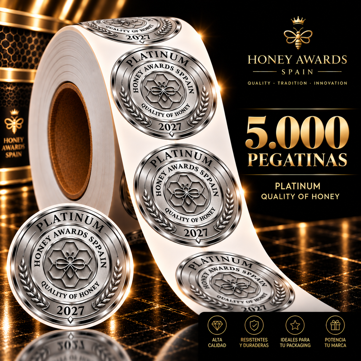 Badge Platinum 2027 · Calidad de la Miel