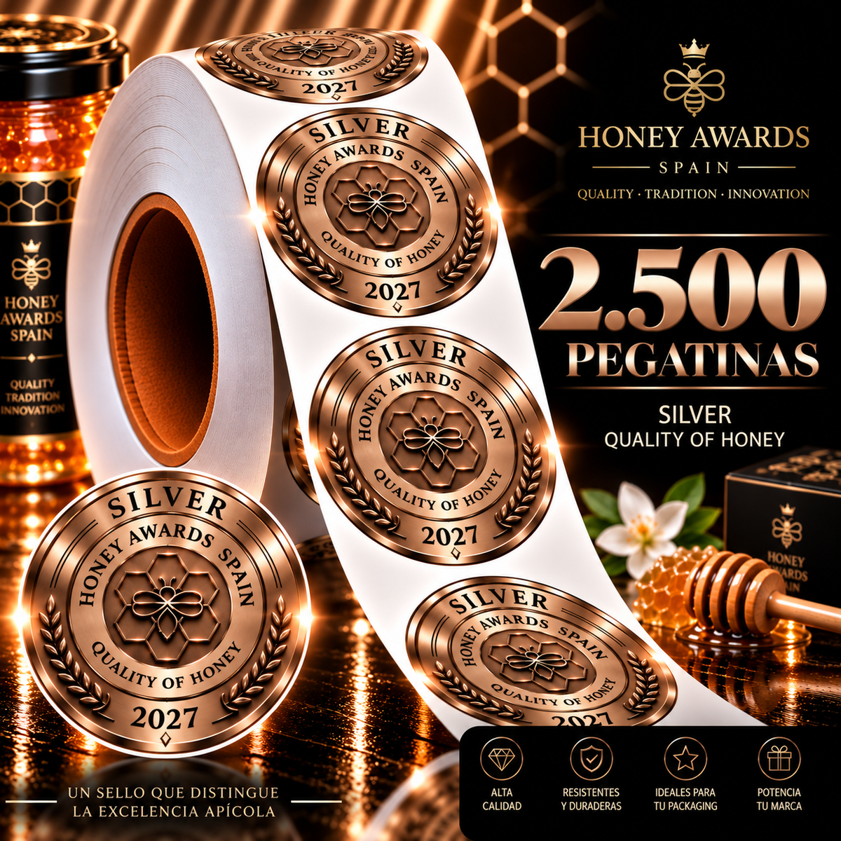 Badge Silver 2027 · Calidad de la Miel