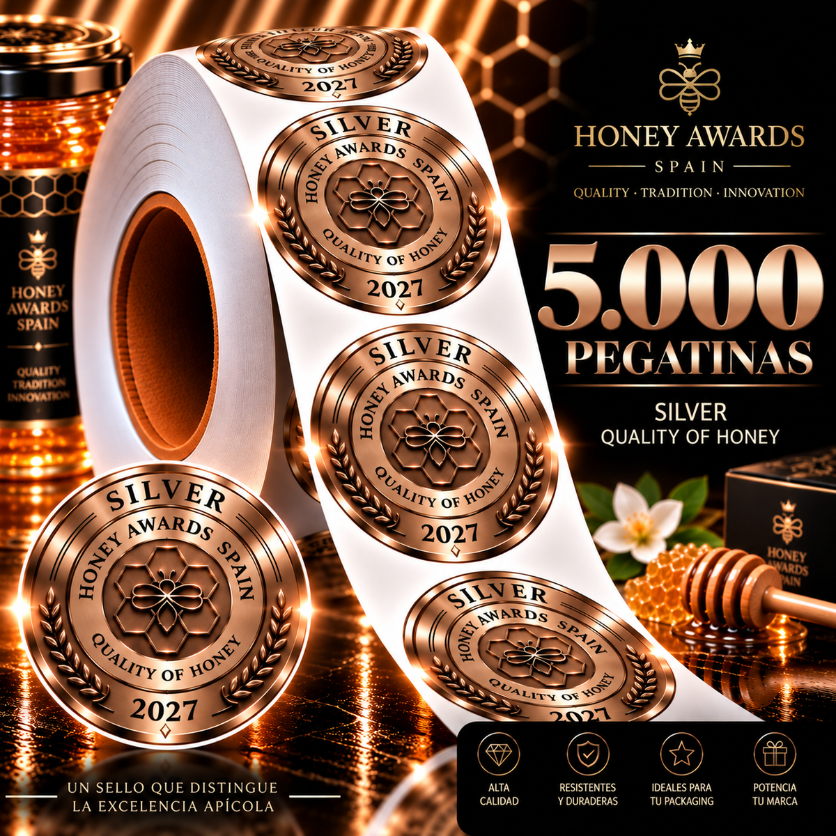 Badge Silver 2027 · Calidad de la Miel