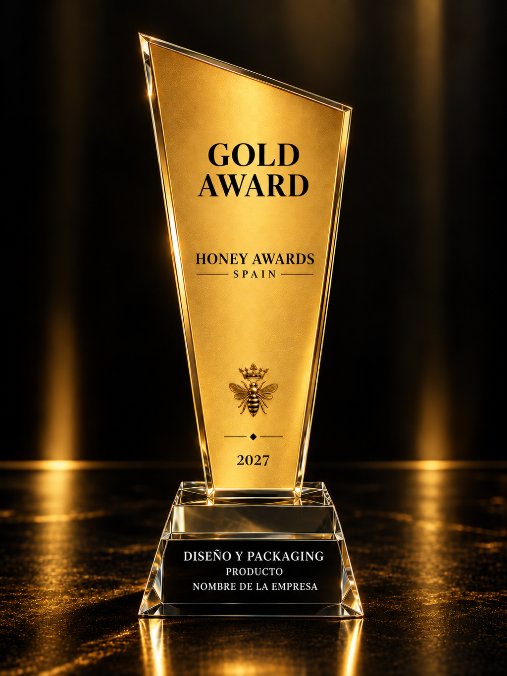 Trofeo Gold 2027 · Diseño & Packaging