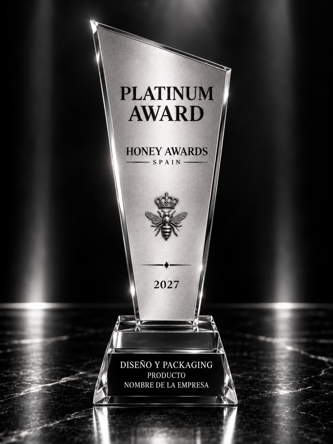 Trofeo Platinum 2027 · Diseño & Packaging